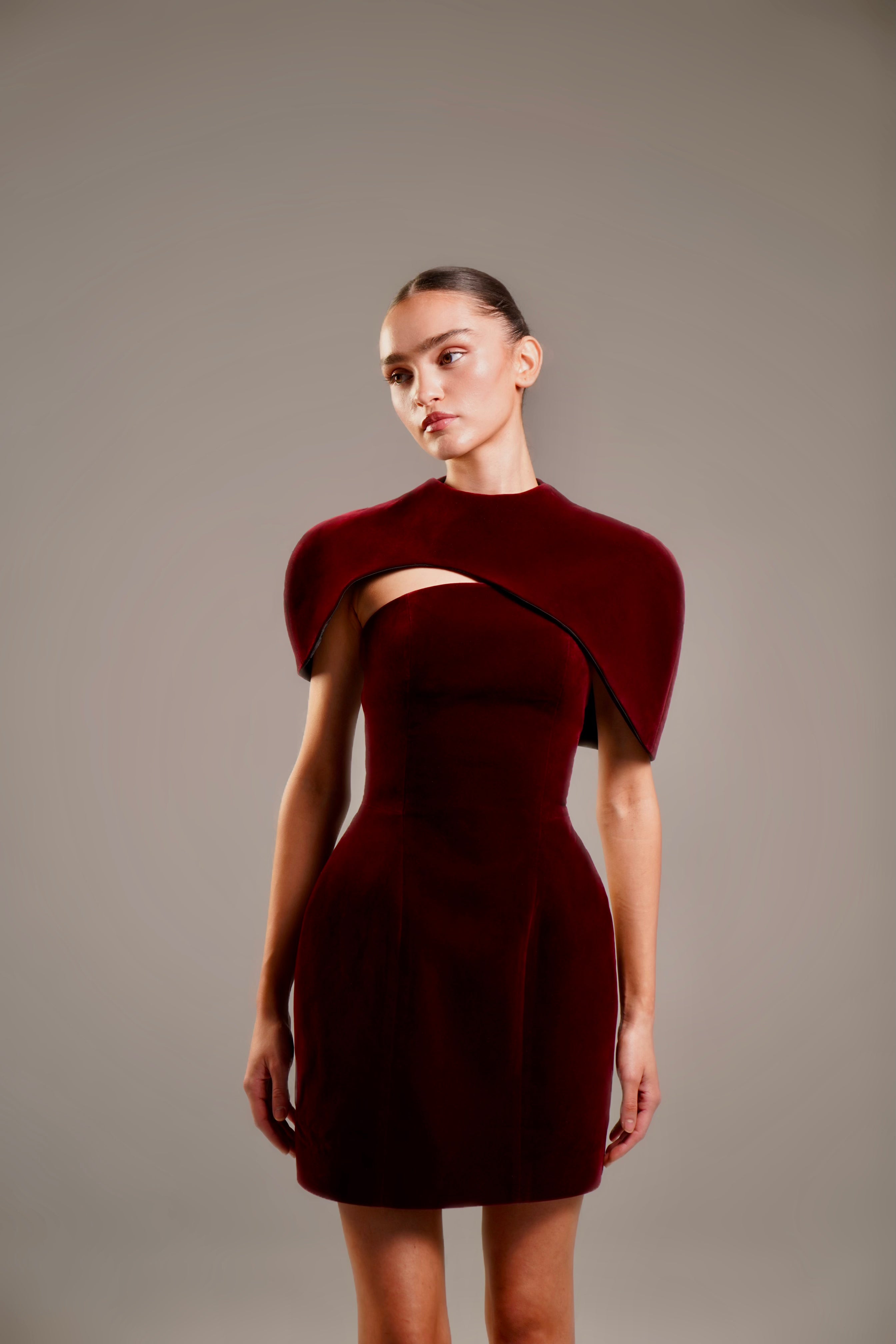 Burgundy Noir Éclipse Dress